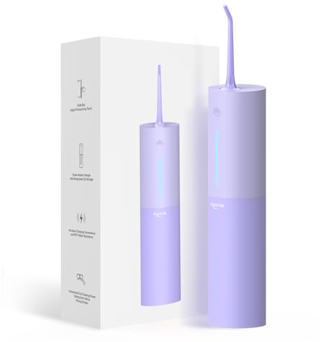Bigsmile Wasser-Zahnseide – Kabellose Munddusche mit 3 Modi, 200 ml, tragbar, wiederaufladbar, IPX7 wasserdicht, hält effektiv die Mundreinheit und Gesundheit (lila)