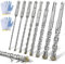 GZcaiyun SDS Plus Lot de 8 forets à béton, tailles 4, 5, 6, 8, 10, 12, 14, 16 mm × 160 mm, forets à maçonnerie pour marteau perforateur, pour percer le béton, la pierre, le bois, la brique, le