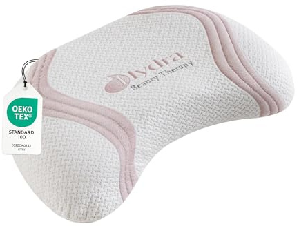 MEFOPILO Memory Schaum Schönheitskissen zum Schlafen 68X35X7 +2 cm Pad, Hydra Extrakt Kissenbezug, viscoelastisches Kopfkissen, Ergonomisches nackenstütz Kissen, Rücken-, Bauch-, Seitenschläfer, weiß
