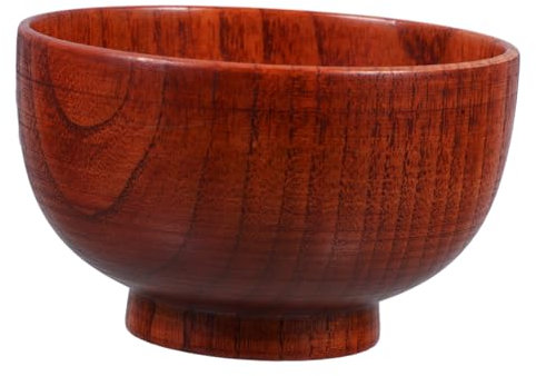 CHICAMPERA 1pezzi Ciotola di Legno Semplice per Snack Insalata e Cibo Contenitore per Casa in Legno di Durevole e Lavabile per Frutta Riso e Zuppa