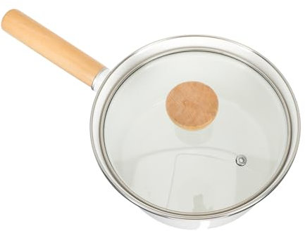 HOLIDYOYO Marmite à Nouilles Instantanées Et Soupe Au Lait Accessoire De Cuisine Marmite Épaisse Avec Manche Bois Pour Sécurité