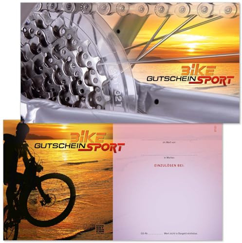 GESCHENKGUTSCHEINcom - 50 Blanko Gutscheinkarten - Formular mit Vordruck für Fahrradzubehör Fahrrad Radsport Fahrradgeschäft SP1231-50-V1
