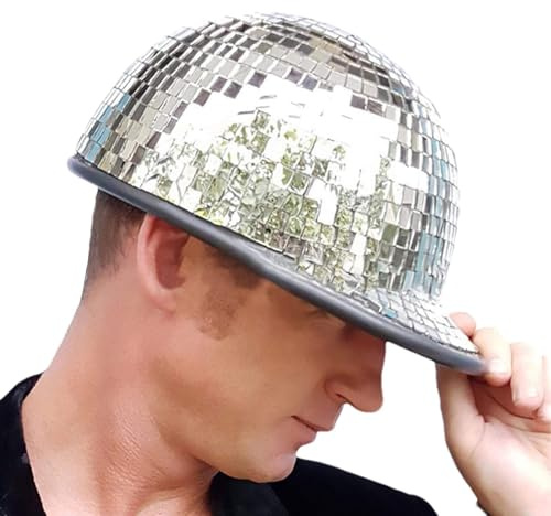 Discokugel-Hut, Glitzer-Glaskappe, Disco-Party-Dekoration, Cowboyhut, Geschenkzubehör, Disco-Kostüm-Outfit-Zubehör