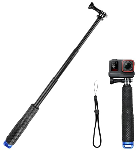 49cm Perche Etanche pour GoPro, 19in Perche à Selfie Télescopique Perche Selfie, Etanche sous Marine pour GoPro Hero 13/12/11/10/9/8, pour Insta360 Ace Pro, pour DJI Osmo Action 5 Pro/4/3, pour AKASO