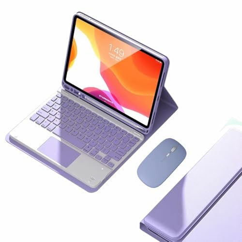 JZCZMCE Funda con Teclado para Samsung Galaxy Tab A11+ Plus 11 2025, Contiene Ñ, Teclado Inalámbrico Magnético Desmontable, Funda Protectora Ultradelgada con Ratón Bluetooth,Púrpura