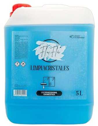 KIMIA - Limpia Cristales Flu Flu 5L | Secado Ultrarrápido | Elimina Suciedad | para Cristales Impecables | Fórmula Alto Rendimiento | Perfumado