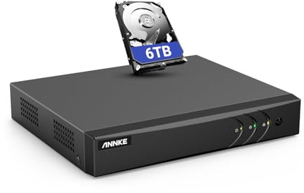 ANNKE CCTV Surveillance DVR with Hard Drive 6TB, 8 Channel 3K Lite H.265+ DVR Video Recorder for CCTV/Analog/AHD/TVI/IP Cameras, Human/Vehicle Detection, Remote Access, Alarm Email with Pictures