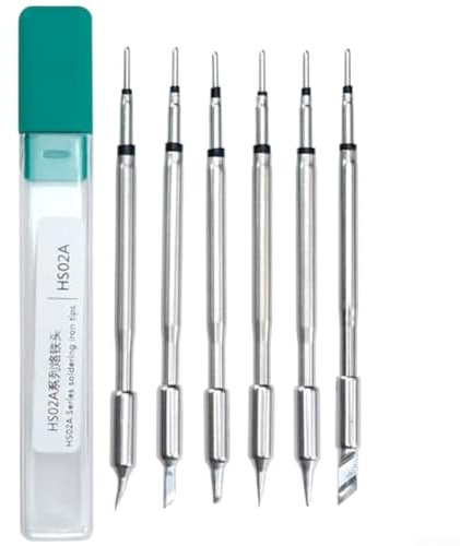 Kit de pointes de fer à souder avec 6 pointes pour stations de soudure HS02A et DWS 200 offrant une température constante et un contrôle précis