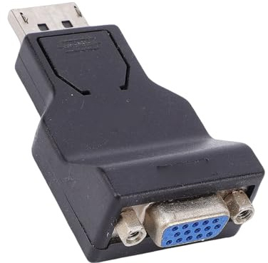 Jectse Adaptador DisplayPort a VGA, Convertidor de Vídeo HD 1080P con Mecanismo de Bloqueo para Computadora de Escritorio, Portátil, Monitor