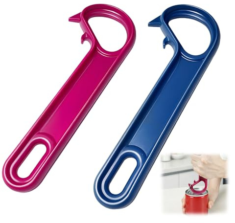Ring Pull Can Opener 2pcs, Easy Open Pop Top Tin Opener for Seniors and Arthritis Hands, Ergonomic Drink Can Opener Aid, Manual Jar Openers for Kitchen Gadgets