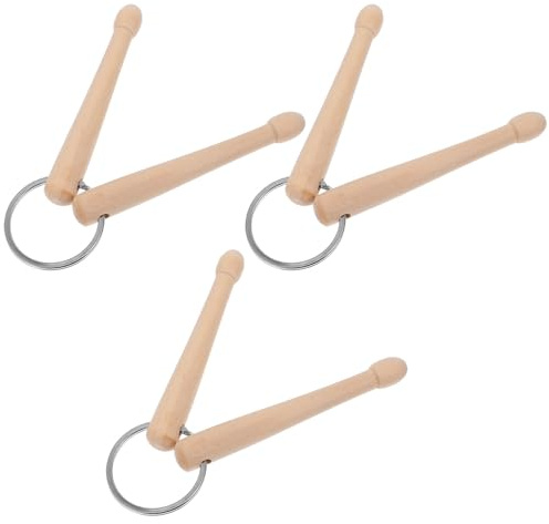 PLAFOPE Pendentif Accessoire Décoratif Baguettes de Batterie Porte-clés en Bois de Hêtre 3pcs et Souvenir Style Créatif et Élégant pour Paquet et Téléphone