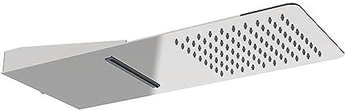 ERCOS Soffione Doccia A Sbalzo In Acciaio Inox Effetto Pioggia e Cascata , Soffione Doccia rettangolare 230X550 MM Ultra solltile 2 MM , Soffione Doccia Con Sistema Di Attacco Muro