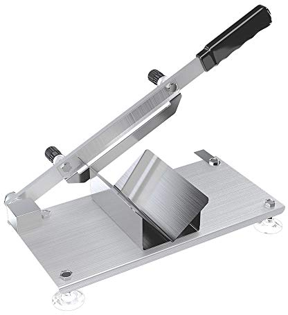 Cortafiambre, Mini rebanador - rebanador de carne congelada - guillotina de jamón, acero inoxidable 304-100 piezas/minuto - fruta/carne congelada/verduras cocidas.
