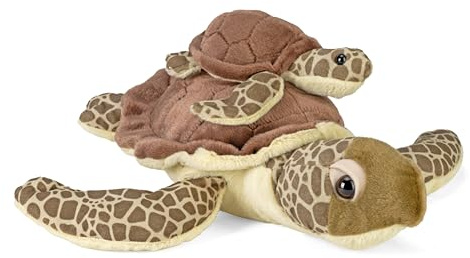 Wild Republic Mom and Baby Grüne Meeresschildkröte, Großes Kuscheltier, 38 cm, Geschenkidee für Kinder, Kuscheltier mit Baby, Riesen-Stofftier aus recycelten Wasserflaschen, 12