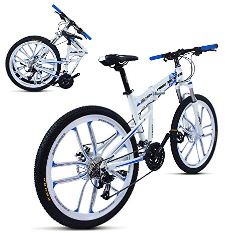 MTTKTTBD Unisex Faltrad, Leicht Folding City Bike Klapprad, First Class Klappfahrrad mit Doppelscheibenbremse,27 Shimano Gang 26 Zoll für Stadtreiten und Pendeln