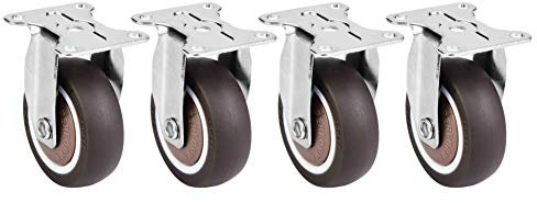 Roulettes en caoutchouc fixes 4 pièces 2 pouces en caoutchouc TPE chaise silencieuse amovible roulettes en caoutchouc fixes pour le déplacement de meubles lourds