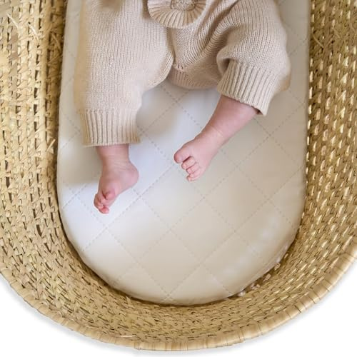 Clair de Lune Gesteppte Noah Pod/Palm Moses-Korb-Matratze – 74 x 28 cm