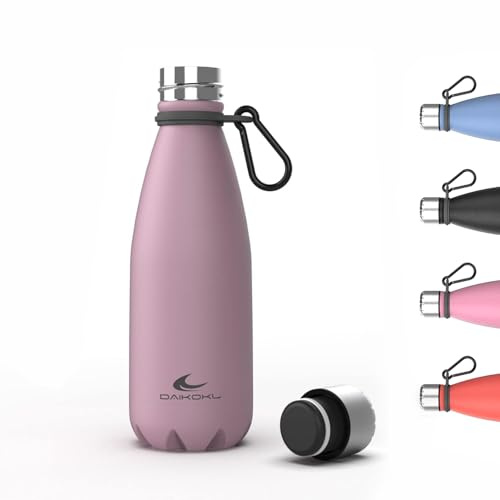 Daikoku - Bouteille Thermique en Acier Inoxydable 350 ML | Boissons Chaudes pendant 12 heures et Froides pendant 24 heures | Sûre et Saine | Idéale pour la Randonnée, le Gymnase, le Bureau | Rose