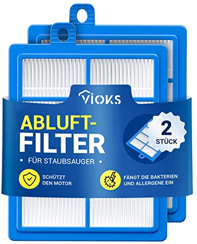 VIOKS 2x Hepa Filter Staubsauger Ersatz für AEG Staubsauger Filter HEPA13 AFS1W AEF13W 900167768/2 Philips Staubsauger Filter FC8038/01 - Filter für Staubsauger Philips FC9150 & für AEG LX7 VX6 VX7