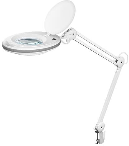 goobay 60361 Lampada con Lente d'Ingrandimento a LED, in plastica, 8 W, Potenza assorbita, Temperatura Colore 6500 K, Flusso Luminoso 650 lm, Tensione di Funzionamento 230 V (AC), Bianco, Weiß