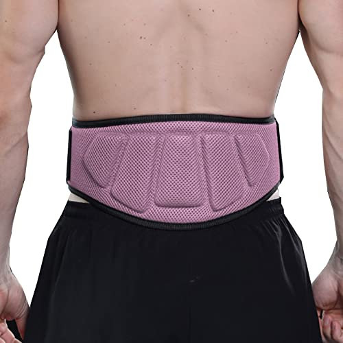 Samnuerly Gewichthebergürtel für Männer und Frauen, Gewichtheberkern, Unterstützung des unteren Rückens, Workout-Taillengürtel, sicherer Sitz, Langlebigkeit, leicht, für Gewichtheben, Fitness, Pink,