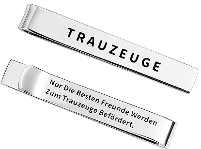 Trauzeugen-Geschenke: Hochzeits-Krawattenklammer aus Edelstahl - Elegantes Hochzeitsgeschenk für Trauzeugen