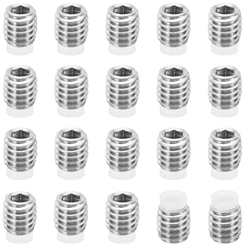PATIKIL M4x4mm Nylon Spitze Grubenschraube 20 Pack Metrische Sechskant Buchse Kopf Kugelkopf Rutschfest Set Schrauben Innere Sechskant Antrieb Hardware 304 Edelstahl