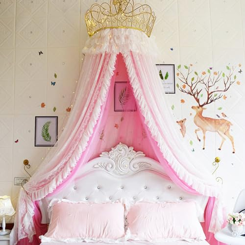 Miuxe Hängezelt Für Kinder Prinzessin Bett Baldachin Moskitonetz Kinderzimmer Spielzimmer Dekor Kuppel Premium Garn Netting Vorhänge Baby Spiel Traumschloss
