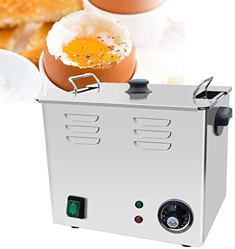 Hervidor de huevos automático comercial de aguas termales, hervidores de huevos eléctricos de 2600 W, hervidor de huevos de gran capacidad de 60 piezas, rango de control de temperatura 30 ~ 110 °C