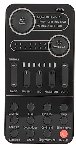 Changeur de Voix Bluetooth Portable avec 13 Types D'effets Sonores, Batterie 1500 MAh, Compatible avec Téléphone, Ordinateur, Tablette, Mini Carte Son pour Jeux en Direct