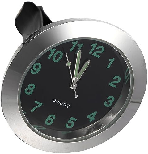 iplusmile Auto-Armaturenbrettuhr – Kleine Auto-Lüftungsuhren Lüftungsclip-Quarzuhren Leuchtende Uhr Mit Clip Für Autos Silberfarben