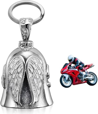 Morocket Guardian Bell Biker Bell, Guardian Bell Motorrad mit Geschenkbox, Halskette, Schlüsselring, Universalhalterung, Motorrad Glocke, Motorrad Glocke GlüCksbringer für Motorrad Zubehör