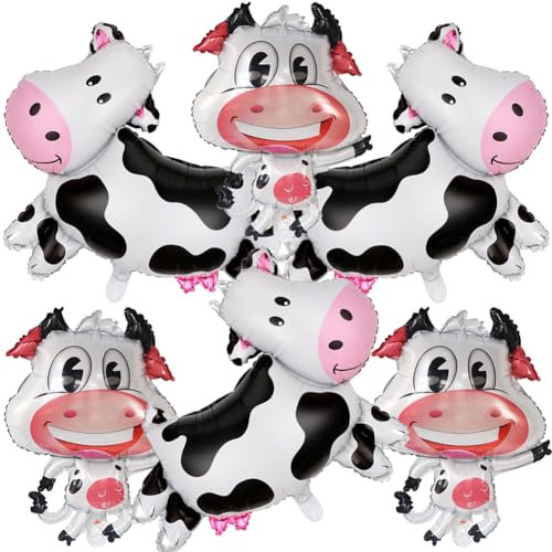 MEZHEN Ballon en Aluminium Vache Anniversaire Décoration Animaux de la Ferme Ballons Foil Décoration de Fête Jungle Baby Shower Enfants
