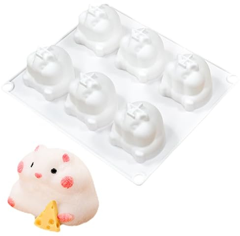 Tuxxjzm Moule à hamster Squishy,Moule à gâteau avec animaux en silicone - Moule pour petits animaux, moule à gâteau, mousse à dessert, pour pâtisserie, gelée,