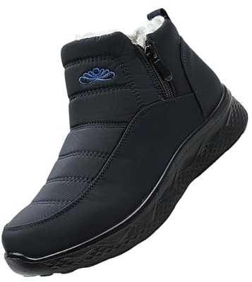 Generico Scarpe Donna Invernali Caldo Comoda, Stivali Texani Donna Antivento, Snow Boots Imbottiti con Pelliccia, Scarponi Stringate Doposci, Stivali Corti Donna, Tronchetti Outdoor Walking