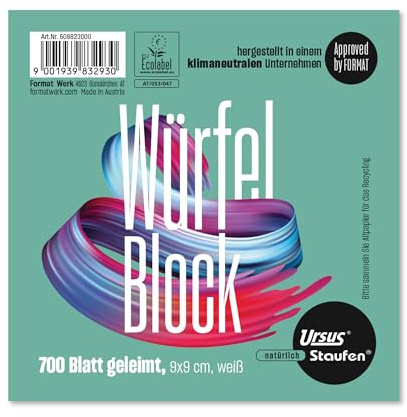 Staufen Contura Notizzettel - 700 Blatt geleimt, 80 g/m², weiß | Praktische Handhabung, hochwertiges 80 g/m² Papier, Zettelbox Nachfüllpack