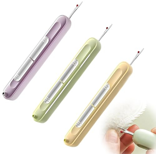 banjiabb 3 Stück 2 In 1 Nadeleinfädler,Einfädelhilfe,Einfädelhilfe Für Nähnadeln,Nahttrenner,Einfädelhilfe Nähmaschine,Nahtauftrenner,Fur Handnähen, Stricken, Handwerk, Quiltzubehör