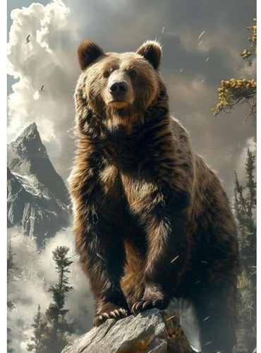 GHHKUD Bär Diamond Painting für Erwachsene, Tiere 5D Diamant Painting Bilder für Erwachsene Anfänger, DIY Diamond Art Painting Set, Full Drill Diamant Malerei für Dekoration 30x40 CM
