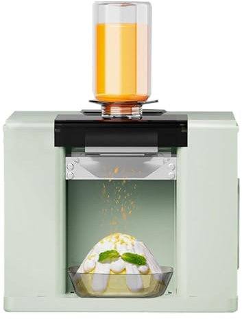 Machine à Glace Pilée Professionnelle, Machine à Glace Pilée Électrique, 60kg/Jour, Refroidissement Par Air, pour Food Trucks, Restaurants, Salons De Thé Et Particuliers,Green