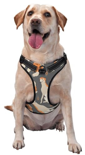 Süßer Afghanischer Windhund, Haustiergeschirr, Verstellbares reflektierendes Hundegeschirr, Haustierleinenweste,M