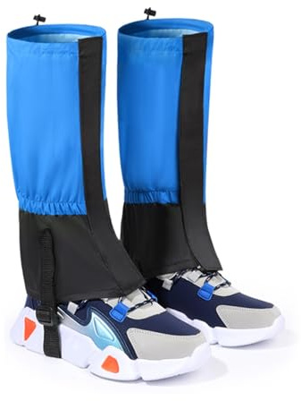 KLLOR Leg Gaiters,Polyester Hiking Gaiters,Adjustable Ankle Gaiters,Breathable Snake Bite Protective Gaiters,Suitable for Adults and Children(Blue,Children's Model)