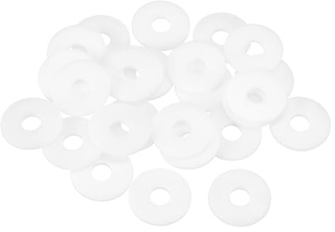 QUARKZMAN 25Pcs Arandelas Planas De Nylon M6 Arandela Lisa 6mm DI 25mm DE 2mm De Espesor Espaciadores De Plástico Para Tornillos Reparación De Fontanería Grifo De Jardín, Blanco