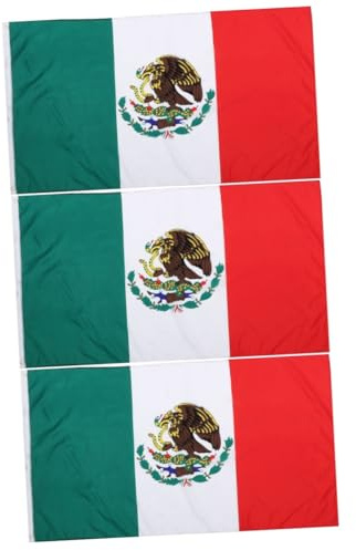 BESPORTBLE 3 Piezas Bandera de México Resistente la Degradación y Instalación para Decoración de Fiestas