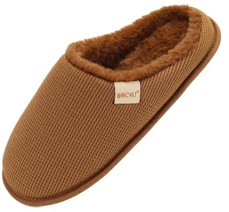 ONCAI Zapatillas Casa Mujer Espuma de Memoria Algodón Pantuflas para Invierno Peludo Faux Fur Imitación Forro de Sintética Suela de Goma Antideslizante EU Talla 36-43