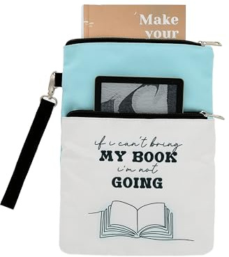 Pavilion Gift Company Bring Sleeve Wristlet Club Book Lovers Reader Reading Librarian Functional Accessory, White, Teal, Black