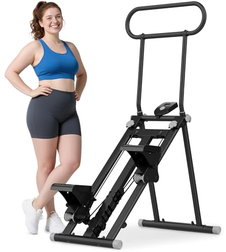 ERGOLIFE Stair Stepper with 6-Level Adjustable Resistance, 350lbs Upgrade Foldable Stairmaster Machine for Home Gym Workout, Cardio Stair Climber with Low Noise (Black)