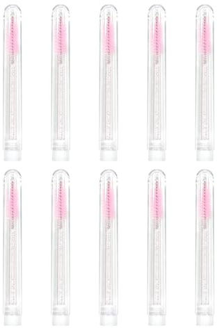 10PCS Sparkling Handle Eyelash Brush in Test Tube Packaging, Lash Spoolies | Disposable Eyebrow Brush and Lash Brushes, Practical Lash Spoolies Tool and Eyebrow Spoolie Wands for Makeup and Travel.