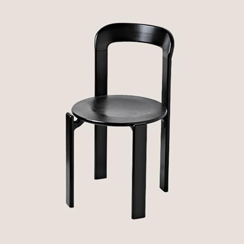 Bestiry Stapelbarer Esszimmerstuhl, 2er-Set, bunter Holzstuhl mit offener, geschwungener Rückenlehne für die Küche, das Büro oder die Bar (44,5 x 46,5 x 80 cm, A)
