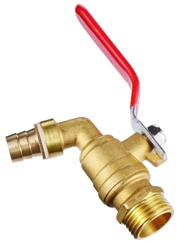Housoutil Thickened Brass Hot Water Faucet Single Handle Valve No-Leak Barrel Faucet for Tea Stove and Boiler High Temperature Fast-