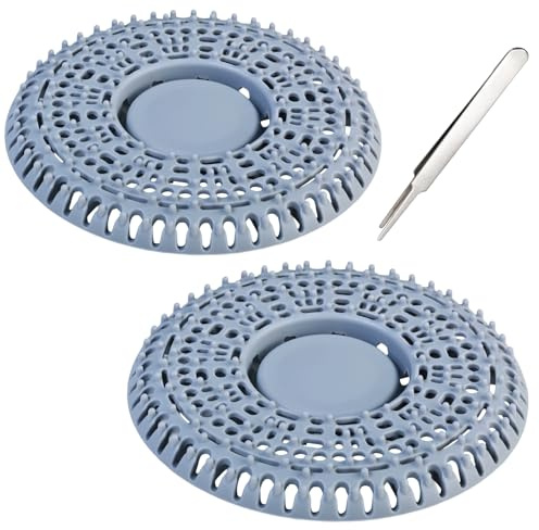 2 StüCk Haarsieb Dusche Inklusive Reinigungspinzette Abflusssieb Dusche Silikon Verhindert Wasseransammlungen Abflusssieb FüR Duschen, Badewannen, Waschbecken Und KüChenspüLen 14 X 14 cm